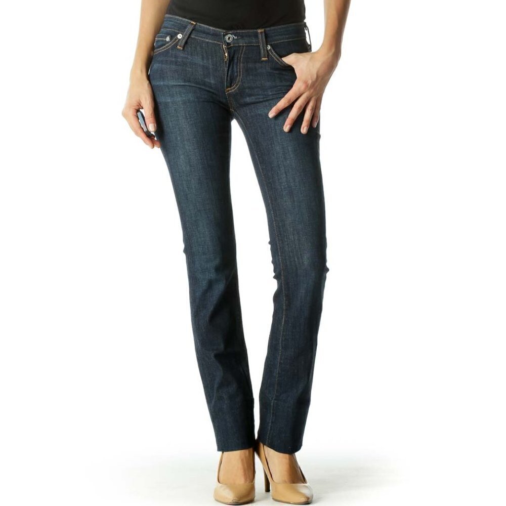Adriano Goldschmied Blue Dark-Wash Slim Stretch Denim Jeans